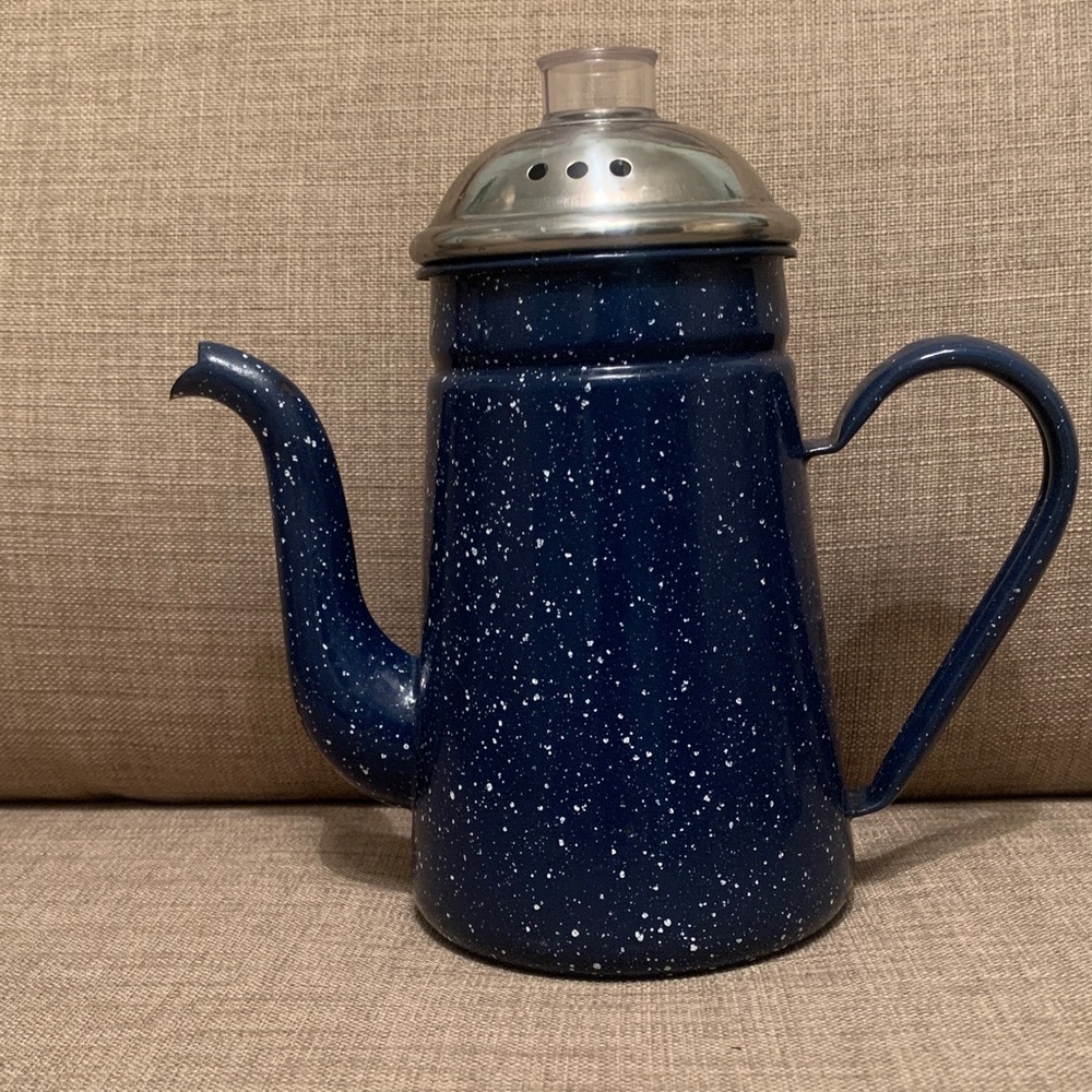 Enamelware Blue Speckled Coffee Percalator